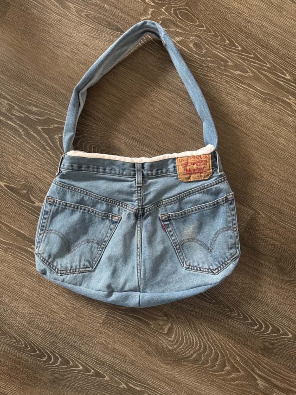 Denim Reworked Tote Bag - Light Blue